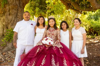 family Quinceanera at Kimberly Crest Manor and gardens