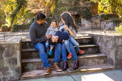 Fun laughing Family Portraits in Redlands 