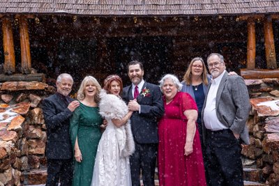 The family, Gold Mountain Manor Winter Wedding