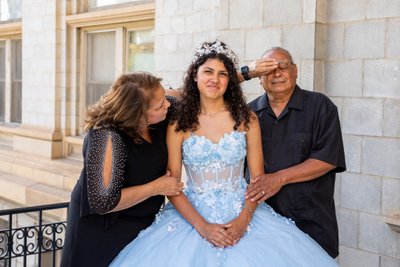 Quinceanera Photography with Funny Grandparents