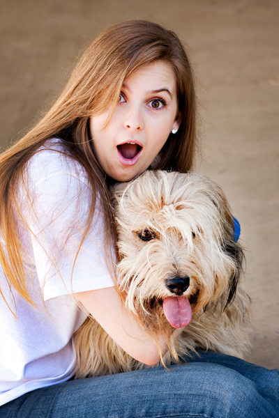 Girl and her dog, High school senior portraits.