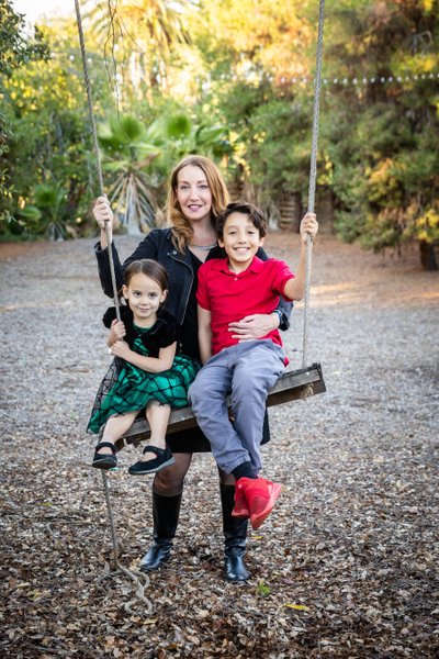 Family Portraits on Swing in Redlands, CA