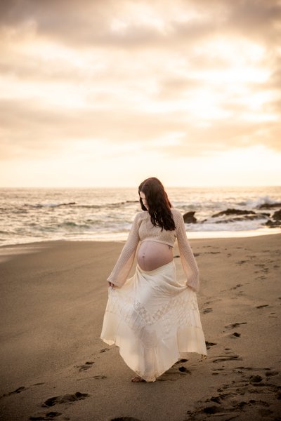 Beach Maternity Portraits in Laguna Beach, CA