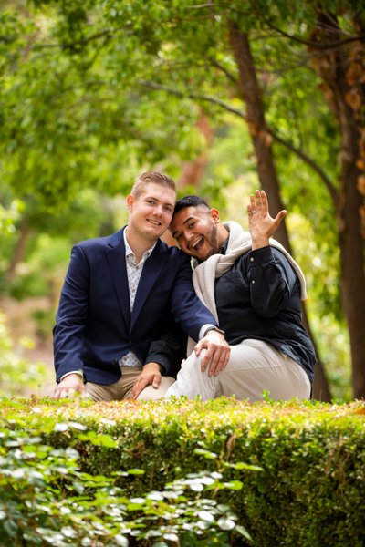 Engagement session at Kimberly Crest House & Gardens in Redlands, CA. Louis G Weiner Photography