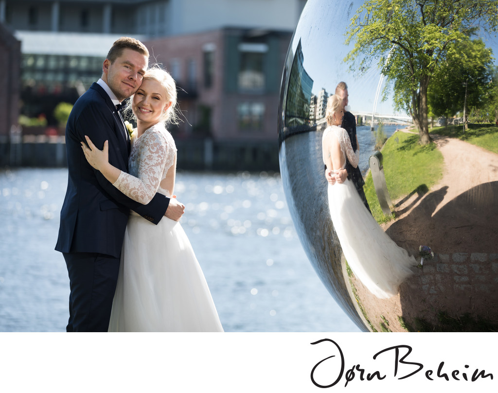 Bryllupsbilder ved kula i Drammen, fotograf Jørn Beheim