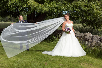 Bryllupsbilder med slør, Bryllupsfotograf Jørn Beheim