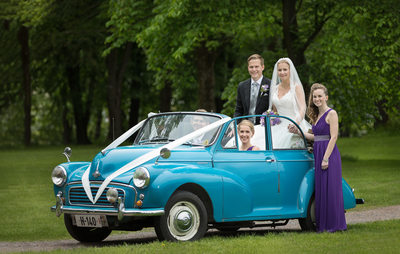 Veteranbil i bryllupsbilder, se bildene fra Sandvika