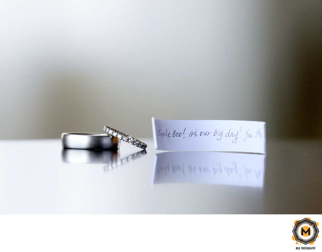 Wedding Details Photography | Rings and Note