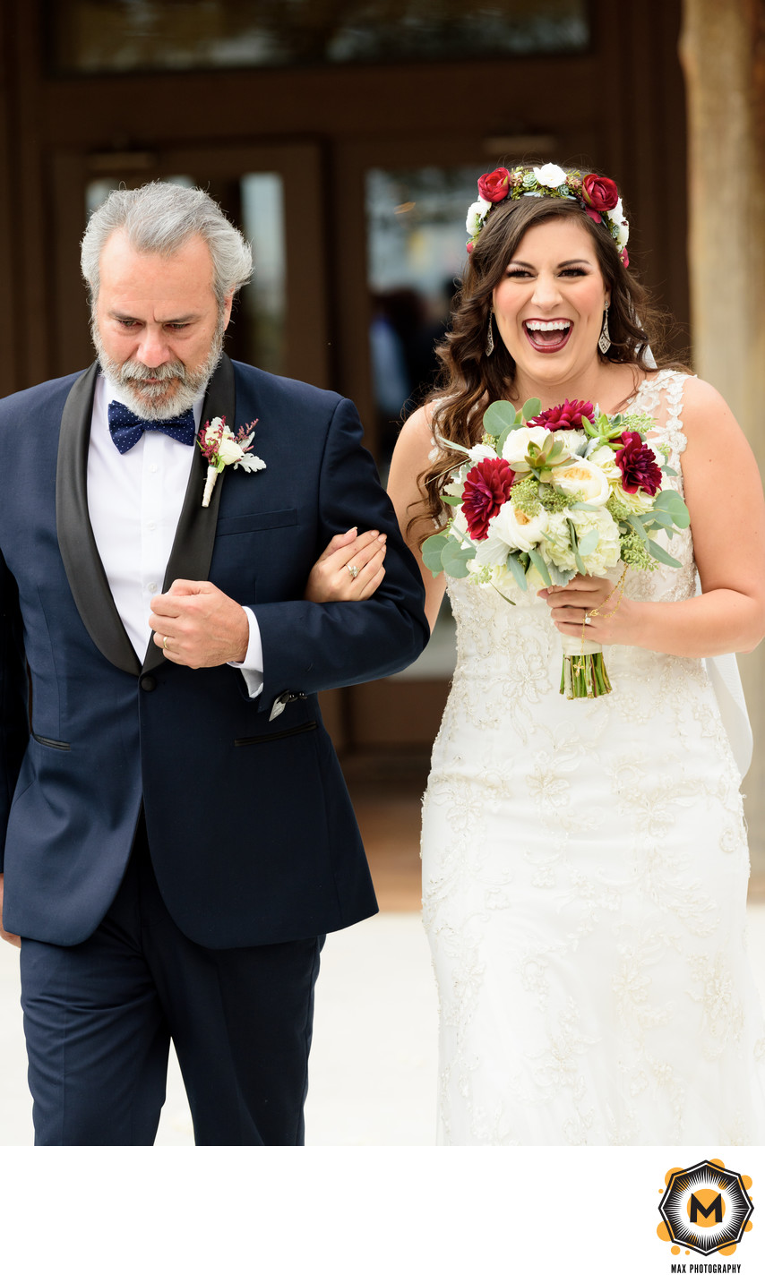 Gorgeous Boho Bride Walks Down Aisle with Her Father