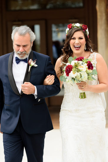 Gorgeous Boho Bride Walks Down Aisle with Her Father