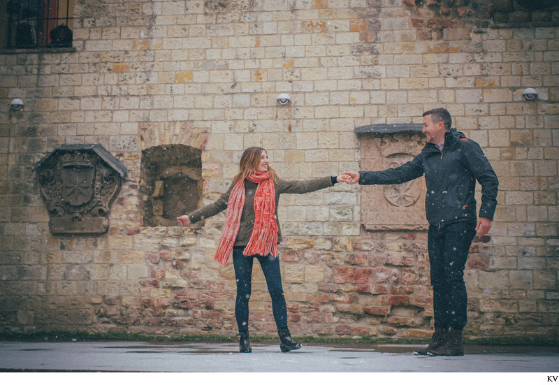 an impromptu dance the newly engaged Prague Castle