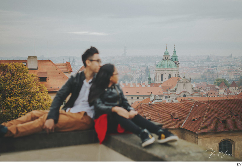 overlooking Prague brother & sister 