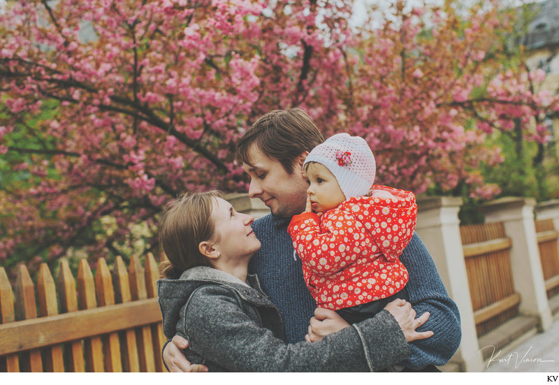 Family portrait under the Cherry Blossom Trees