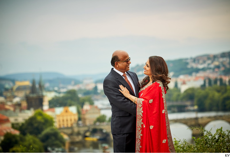 25-years of being happily married pictured in Prague