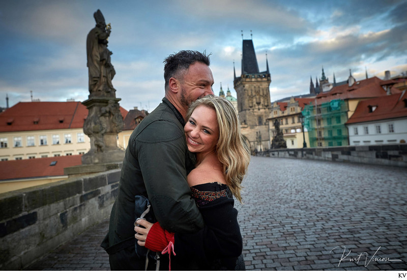 C&M surprise marriage proposal Charles Bridge