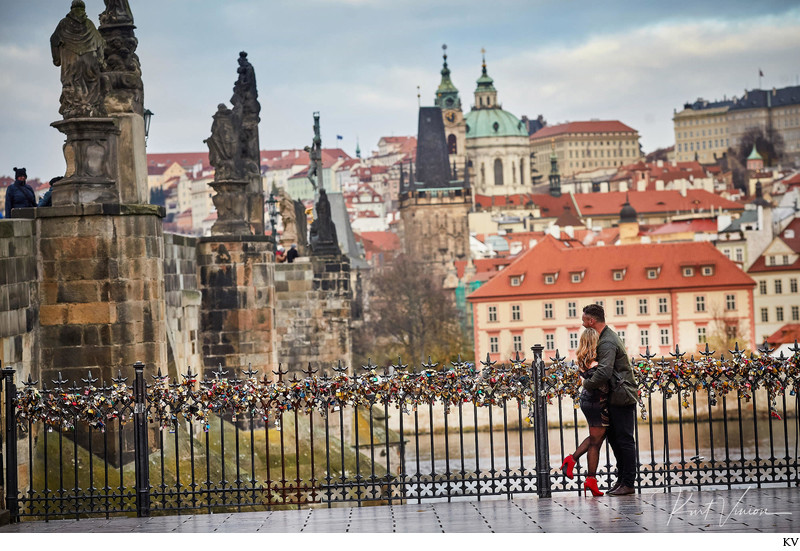 The best view Prague Castle marriage proposal