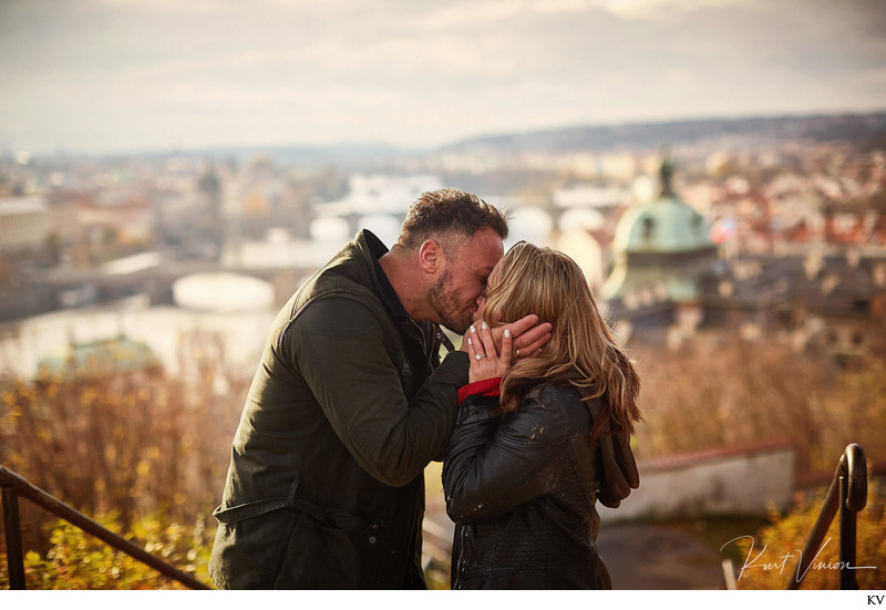 A kiss above Prague with Cynthia & Matt