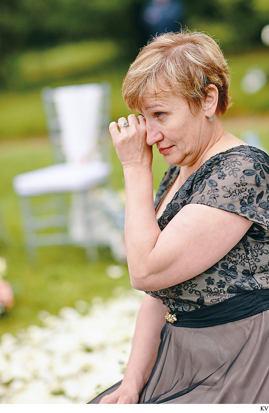 Groom's mother tears up