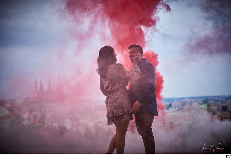 stylish over the top marriage proposals Prague