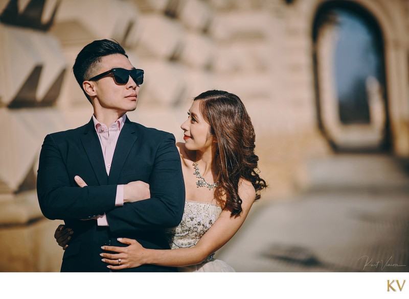 stylish engagement photos Prague