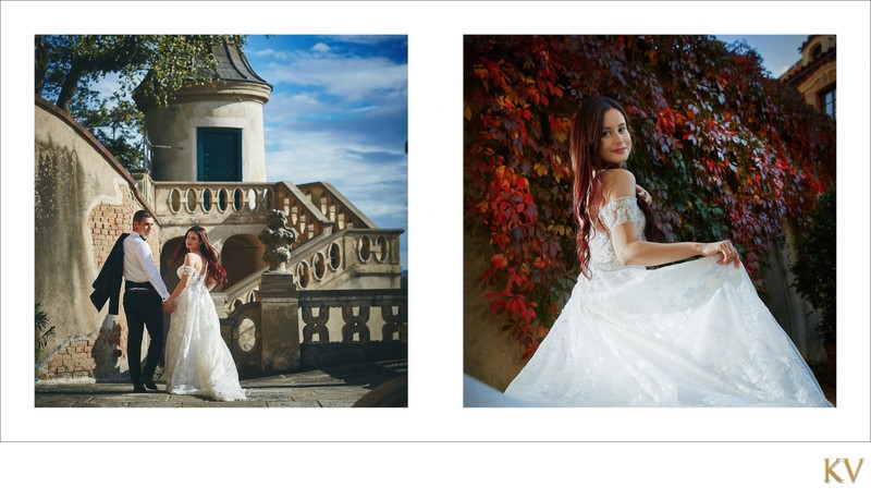 Turkish bride & groom exploring Ledebour Garden