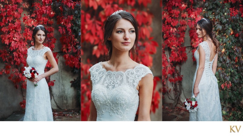 Bridal portraits at the Ledebour Garden in Prague