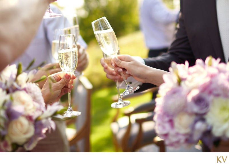 Champagne toast for the bride & groom