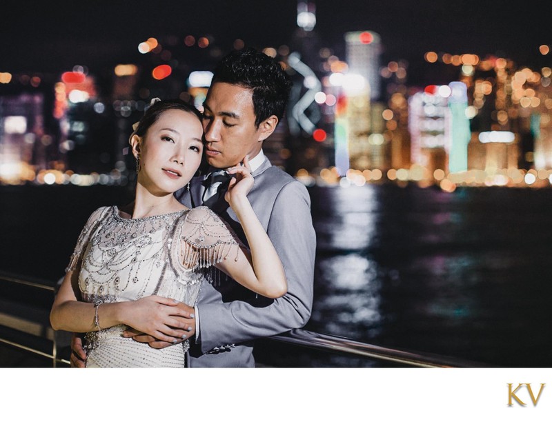 Bride wearing Jenny Packham in Hong Kong