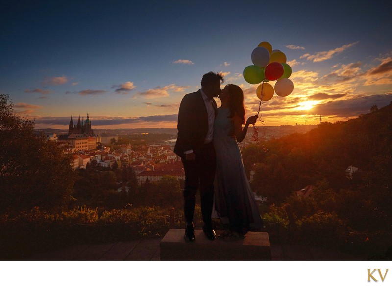 Happily Engaged Strahov Lookout at Sunrise