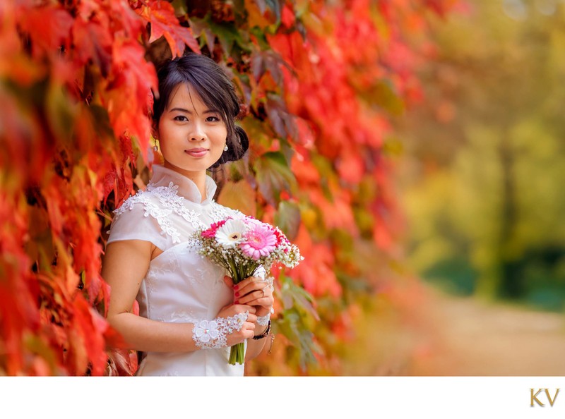 Chinese Bride Autumn Photoshoot Prague