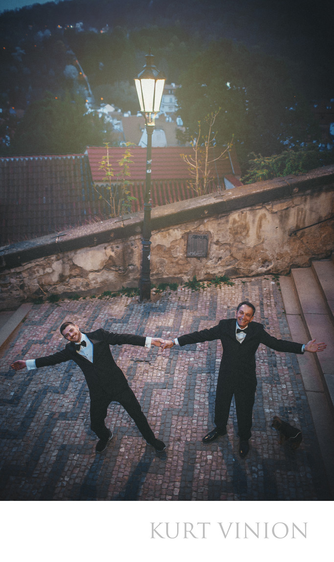 that 'campy' portrait of 2 Men in Tuxedos in Prague