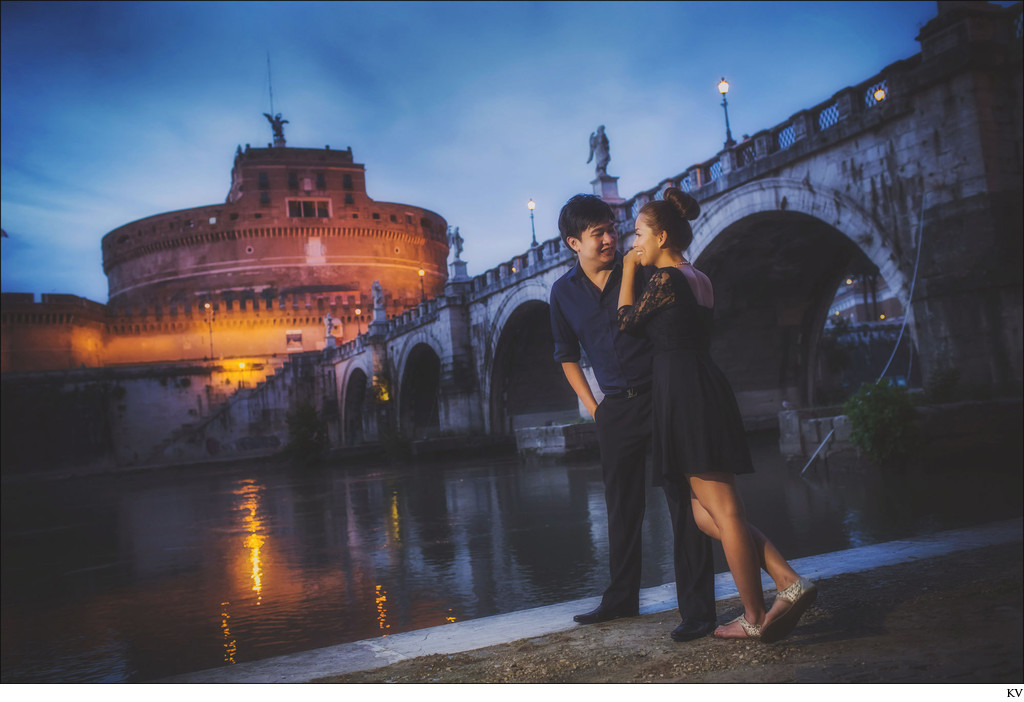 Singapore couple Castel Sant Angelo Rome