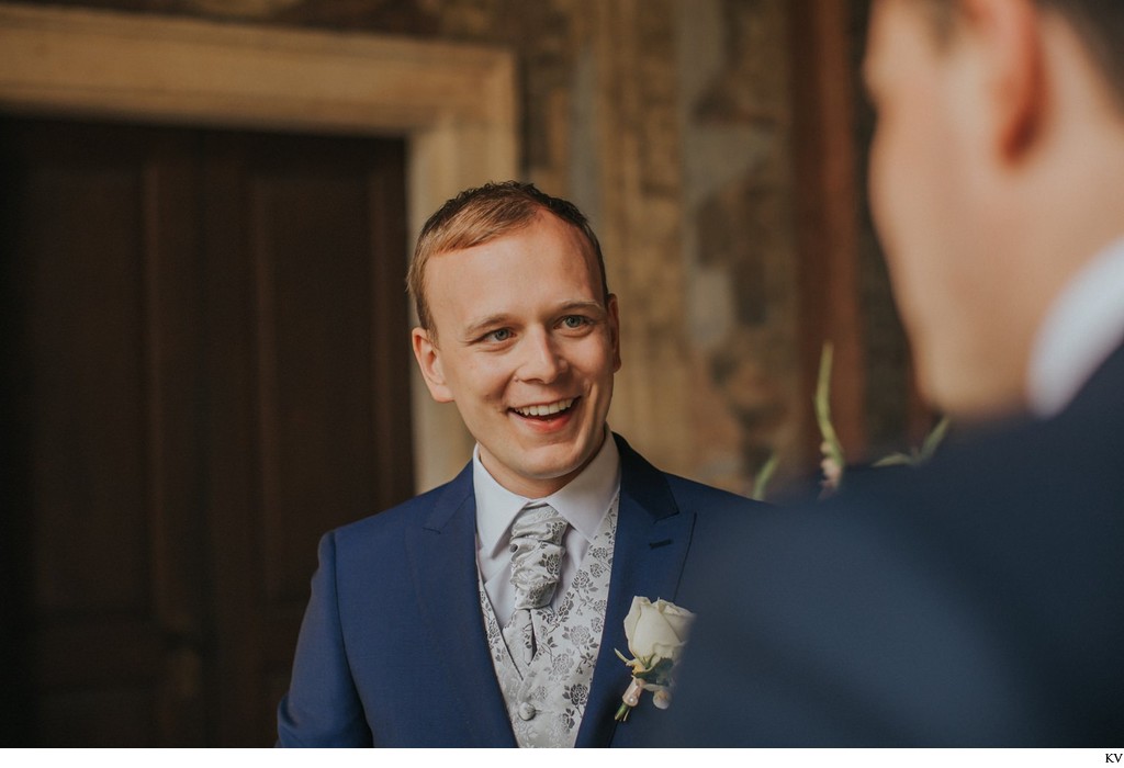 Happy Groom before his wedding ceremony