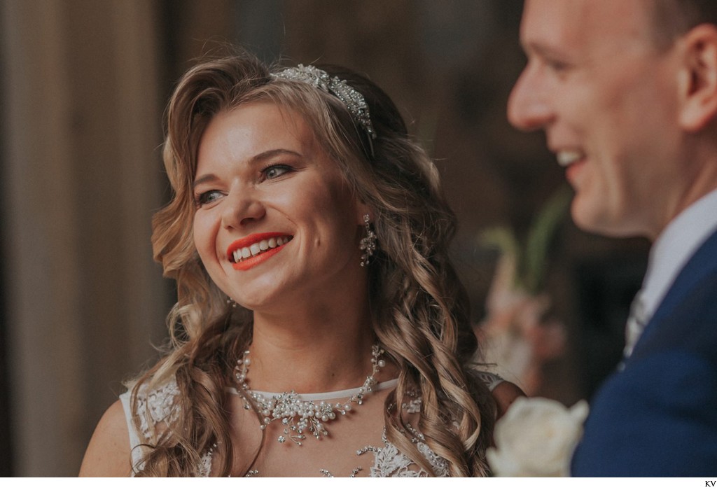 radiant bride during her wedding 