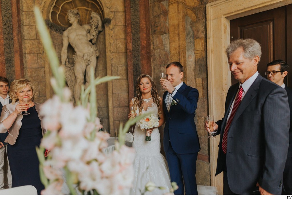 Champagne toast for the newlyweds 