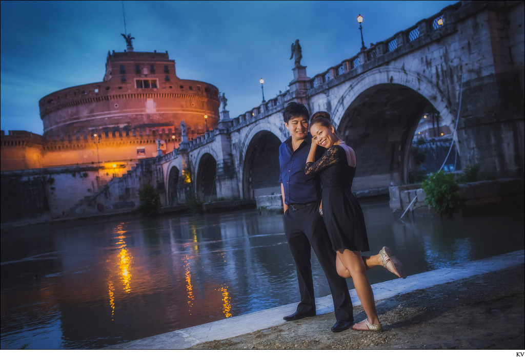 A Castle Sant'Angelo pre-wedding shoot in Rome