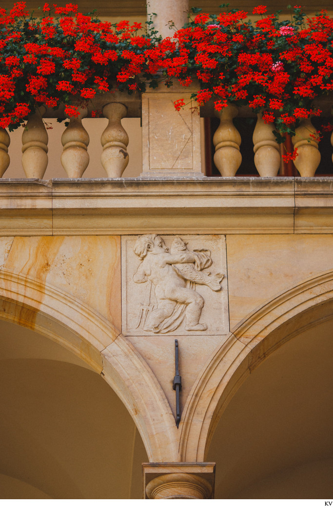 Pruhonice Castle exterior facade detail