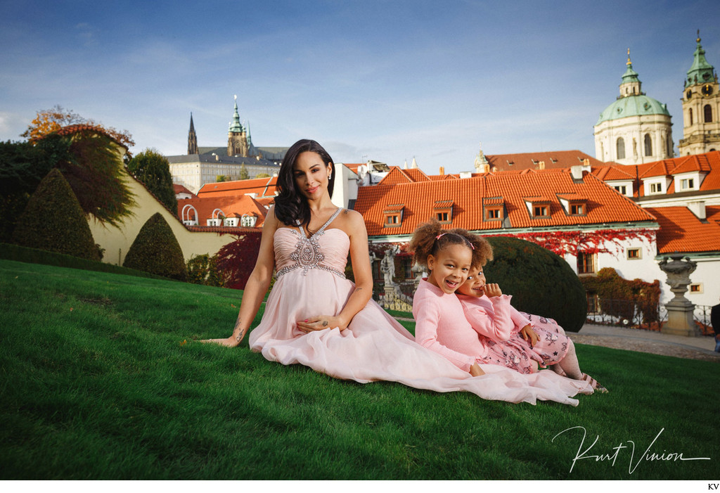 beautiful on-location studio family portraits in Prague