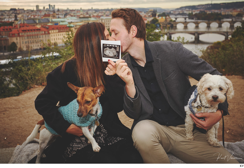Celebrating the good news in Prague Pregnancy photo
