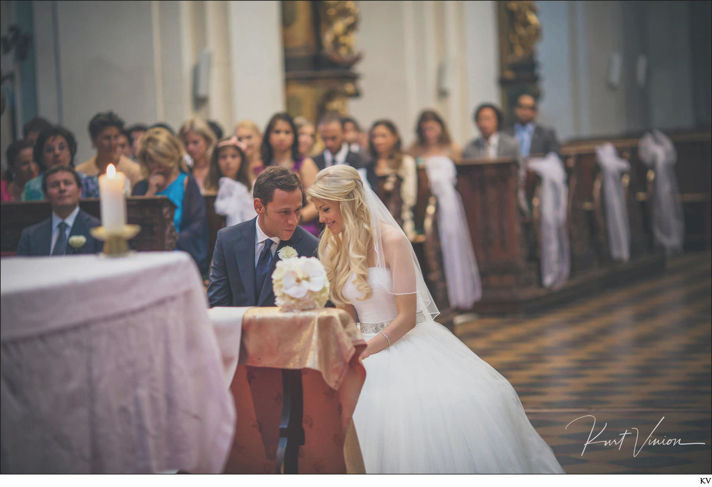 bride & groom share a moment 