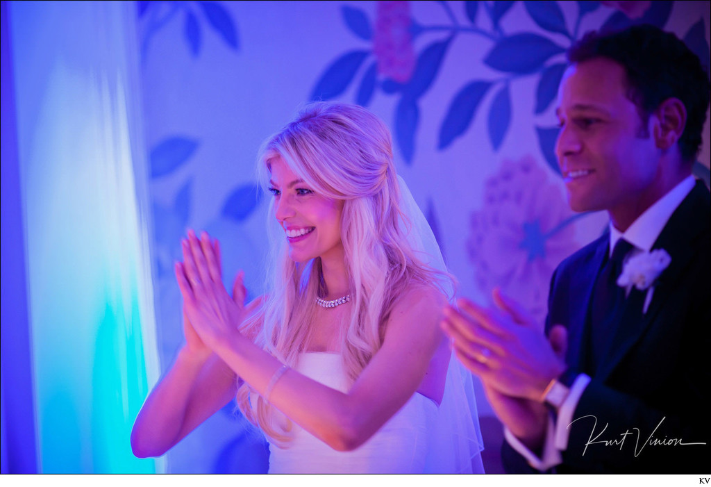 bride & groom salute guests