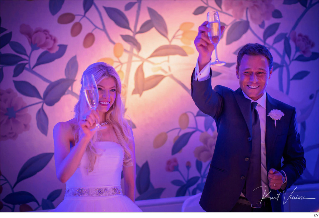 Bride & Groom toast Four Seasons Hotel Prague weddings