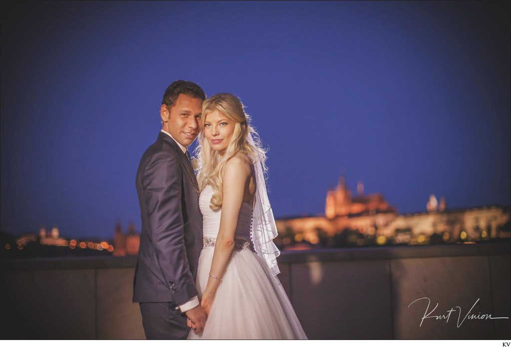 Julia & Sergio on the roof of the Four Seasons Prague