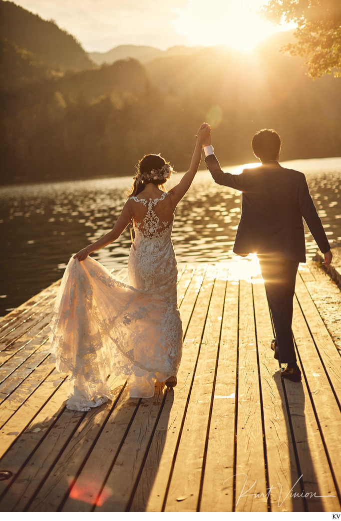 Celebrating in the Golden Light Hour Lake Bled