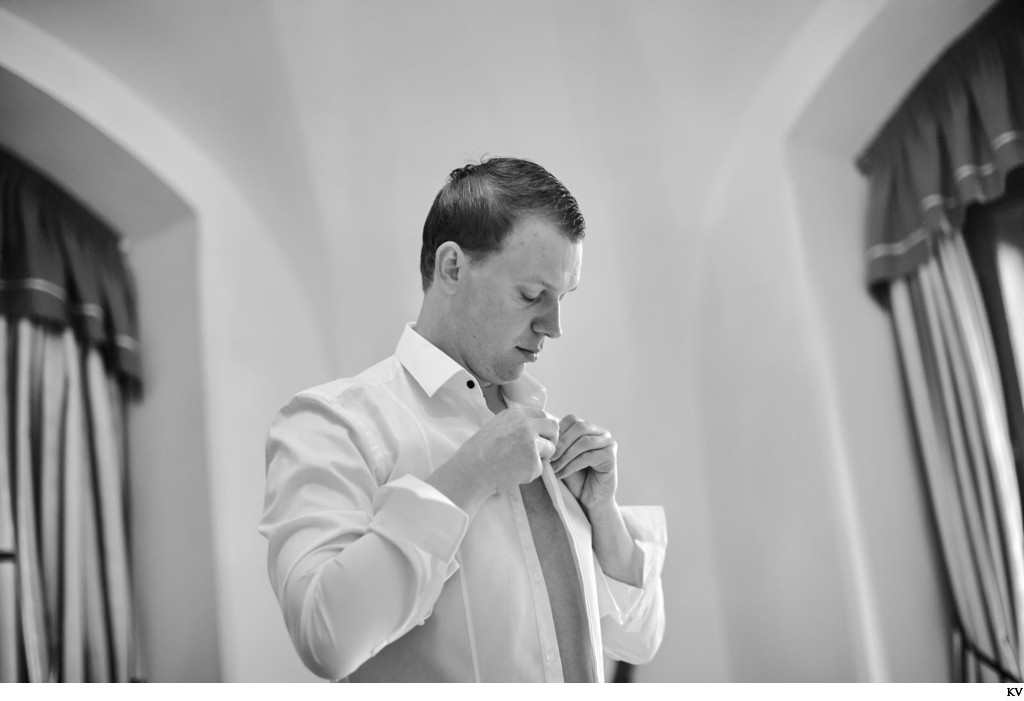 groom preparation at Hotel Stejkl