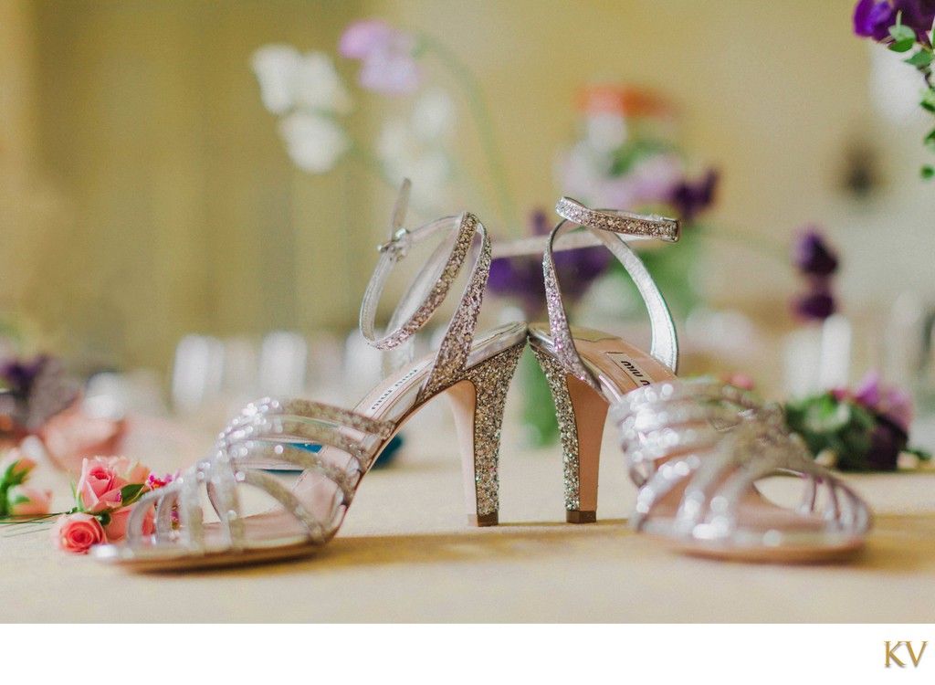 The brides stylish shoes - Chateau Mcely weddings