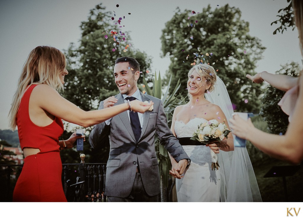 confetti for the New Zealand newlyweds 