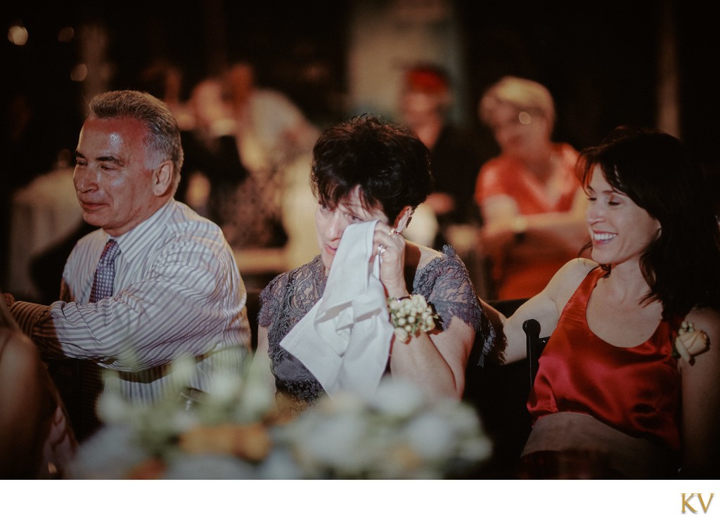 Groom's mother tears up during speech