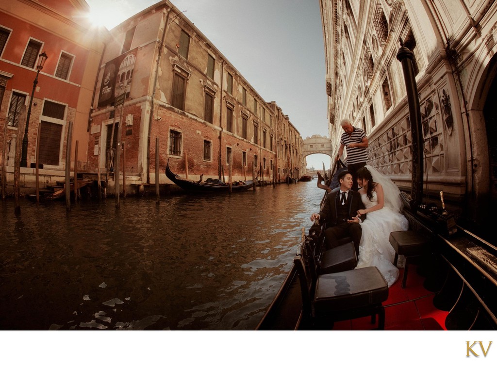 touring canals in gondola