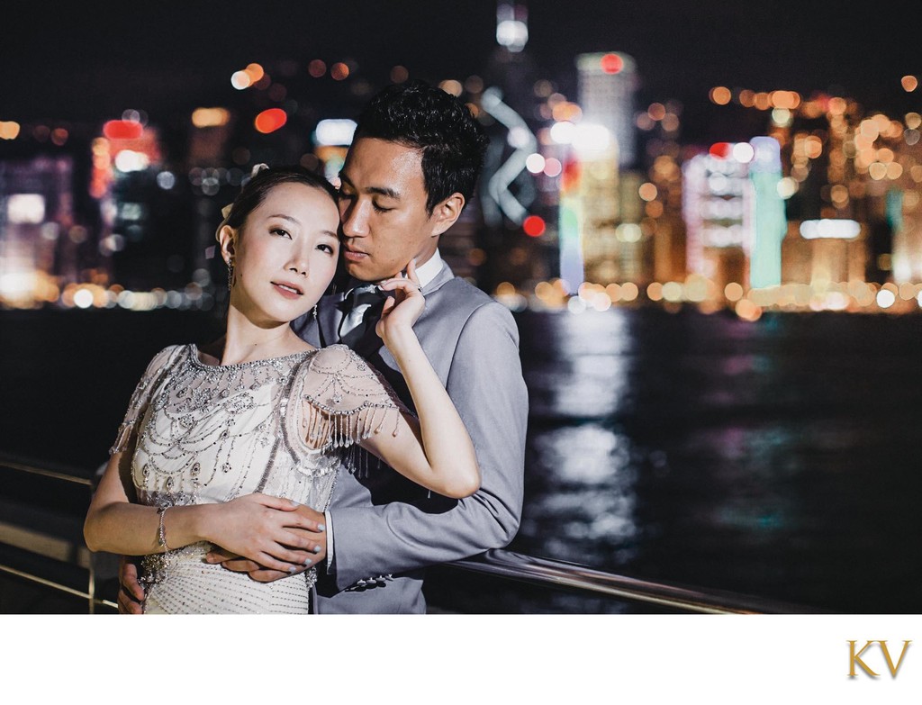 Bride wearing Jenny Packham in Hong Kong